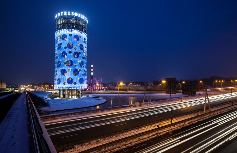 Gebouw verlichten Fletcher hotel A2 Amsterdam